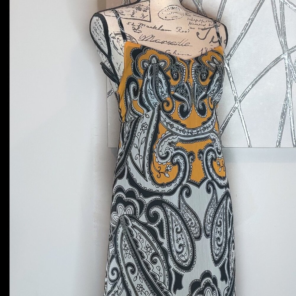 Paisley Yellow and Black Cami Dress